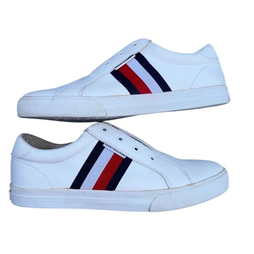 Tommy‎ Hilfiger Women's White Slip-On Sneakers Casual Flats 9